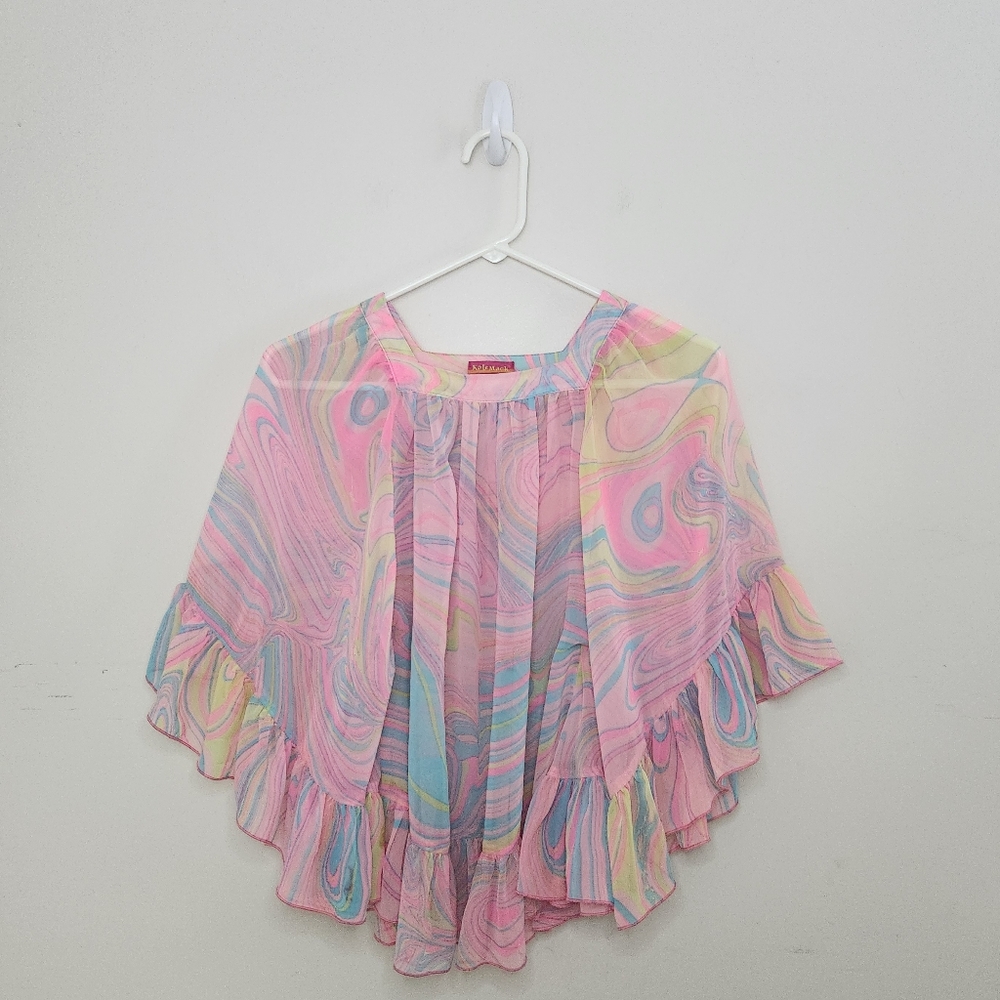 Girls Kate Mack Poncho Top Sz Small 7/8